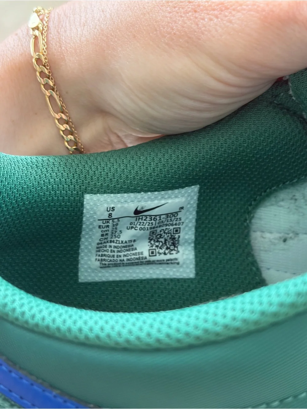 Nike Cortez TXT sneakers in Evergreen Aura/Hyper Royal